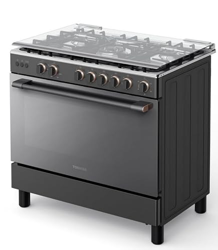 توشيبا بوتاجاز غاز قائم بذاته، 5 شعلات، ستانلس ستيل، درج تخز...