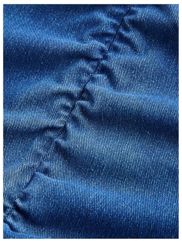 Floerns Women's Y2k Denim Skirt Low Waist Ruched Street Bodycon Mini Skirt4