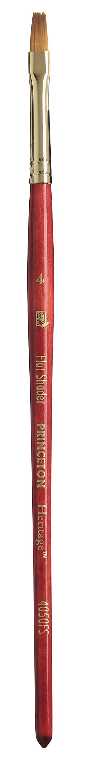 Princeton Heritage, Series 4050, Synthetic Sable Paint Brush for Watercolor, Flat Shader, 4
