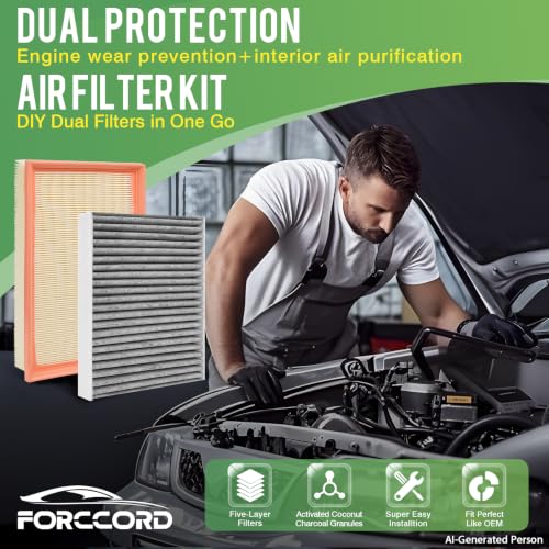 Image of Cabin & Engine Air Filter Kit for Volkswagen Tiguan 2018-25, Jetta 2019-26