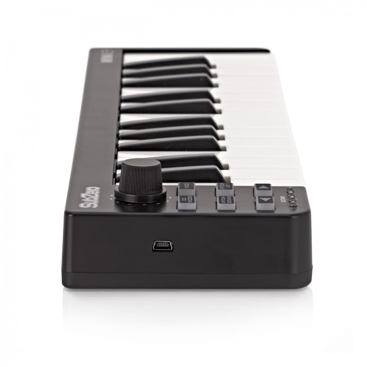 Controlador de teclado MIDI portátil con 25 teclas sensibles a la velocidad | Diseño compacto 13,5 pulgadas, conmutadores de octava integrados, modo CC para control MIDI completo