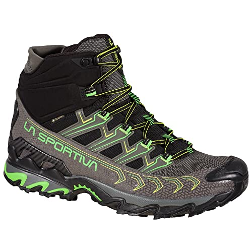 LA SPORTIVA Ultra Raptor II Mid GTX, Botas de Hiking Hombre, Metal/Flash Green, 42 EU