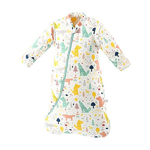 SaponinTree Saco de Dormir de Invierno para Bebé, 3,5 Tog, Saco de Dormir de algodón 100% orgánico con Manga Larga Extraíbles para Bebés de 6-18 Mes