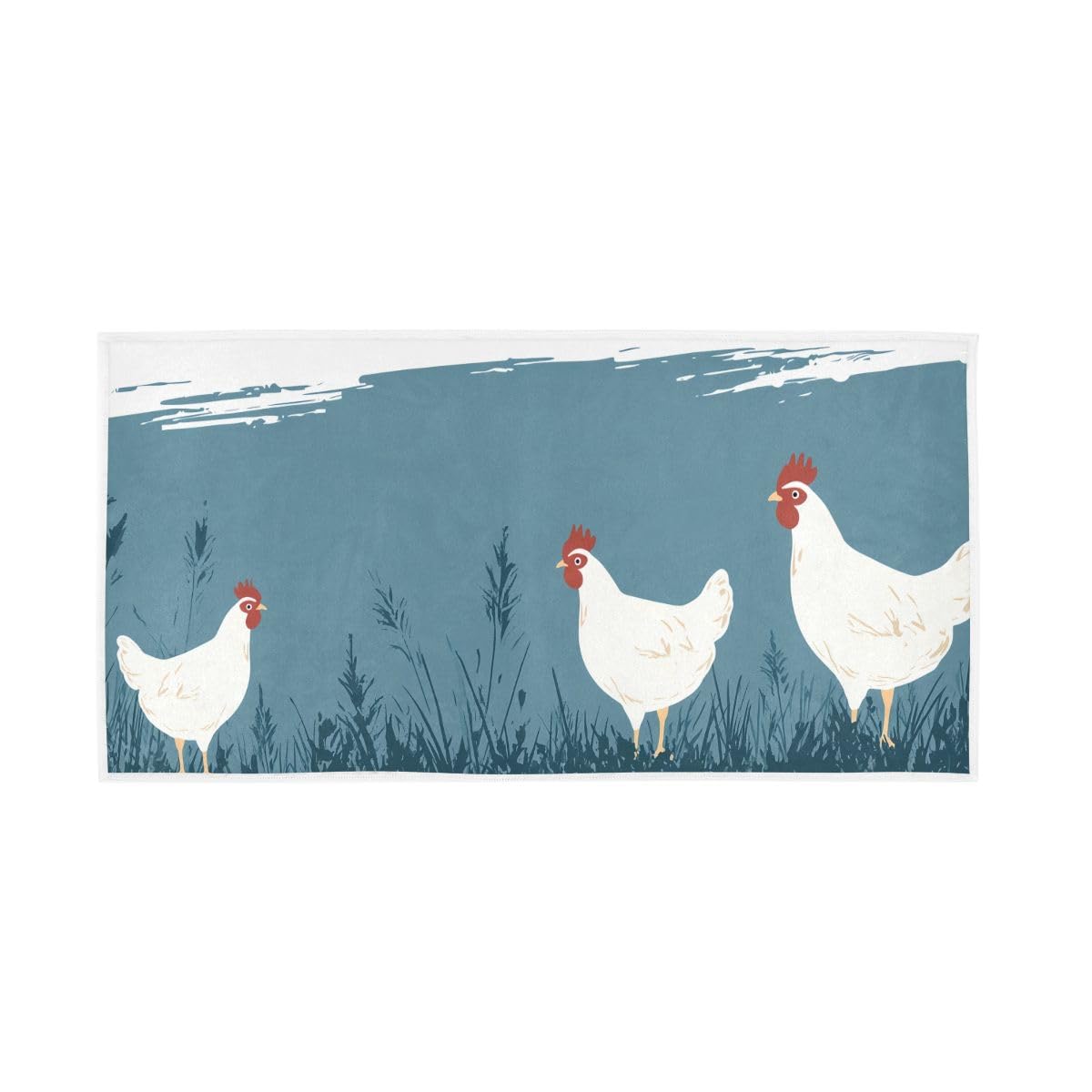 HUYGD Chickens Cartoon Hand Towel, Shower Towels for Hand, Face, Hair, Yoga, Kitchen, Bath 15 x 30 Inches