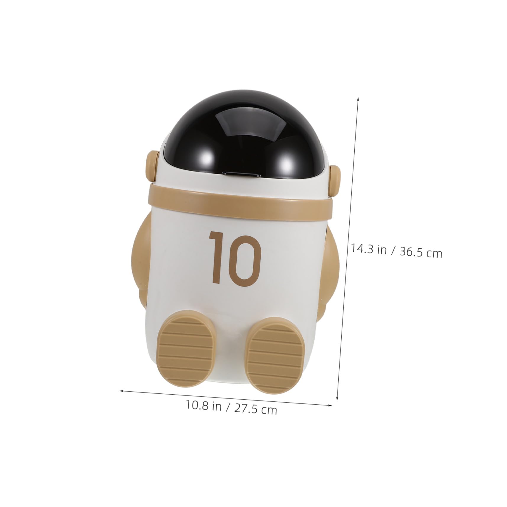 Tragbarer Mülleimer mit Deckel und Stilvollem Astronauten Design aus Kunststoff Praktischer Abfalleimer für Auto Büro und Zuhause mit Bequemem Stauraum