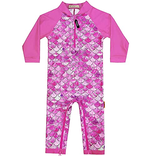 Image of weVSwe Baby Girl Toddler Rash Guard Swimsuit Sun Protection Beachwear Zipper Bathing Suit 0-3 Years