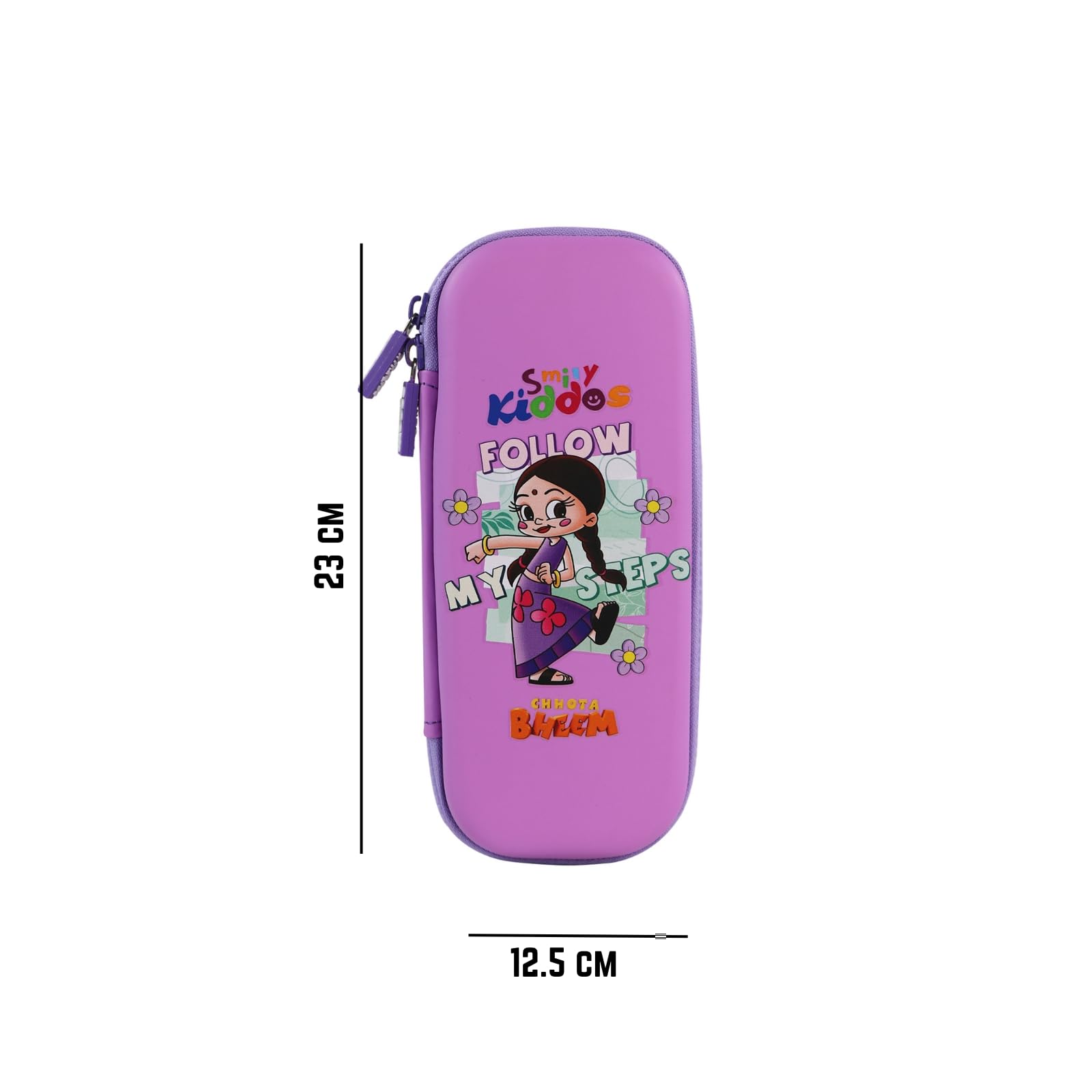 Smily Kiddos - Licensed Chhota Bheem - Stylish & Spacious Hardtop EVA Pencil Case - Single Compartment Organizer for School Supplies - Ideal for Kids, Girls & Women - Chutki Follow My Steps - Purple 1