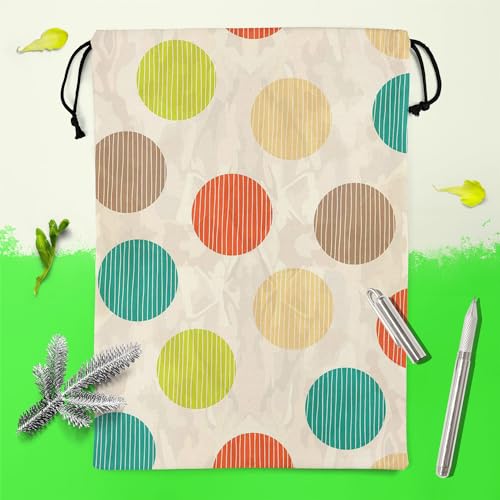 Image of ArtzFolio Retro Circles | Reusable Sack Bag | Bag for Gym, Storage, Vegetable & Travel