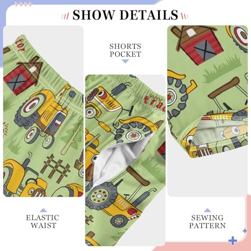 ZZXXB Lovely Tractor Boys Long Pants Soft Trousers Elastic Waist Kids Lounge Bottoms with Pockets S-XL4