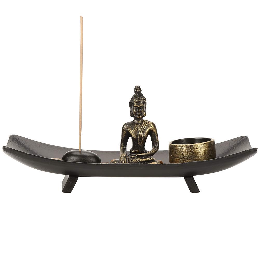 HT217 Tischplatte Buddha Zen Garden, Bronze Vintage Räuchergefäß Räuchergefäß Tischplatte, Räucherstäbchenhalter für Wohnkultur Meditation Entspannen