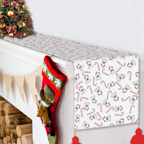 Chemin de table à pompons motif carlin de qualité supérieure pour réception - 7