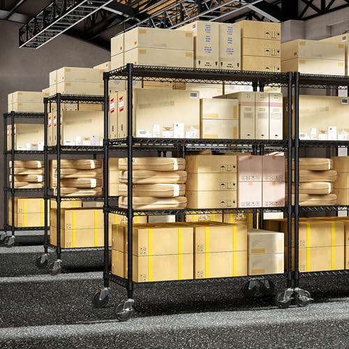 MZG Industrial Metal 4 Tier Shelving for Garage, Pantry, Warehouse, Basement Utility Room, Storage Rack Metal Shelving Unit, Shelf Organizer, Black 23.6" D x 53.2" W x 73.6" H - Image 8