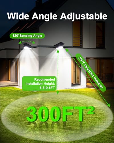 Image of Solar Motion Sensor Lights Outdoor, Clip on Solar Lights Outdoor Waterproof, High Bright Solar Powered Security Lights for Outside Fence Chain Link Camping (2, 118 LED)
