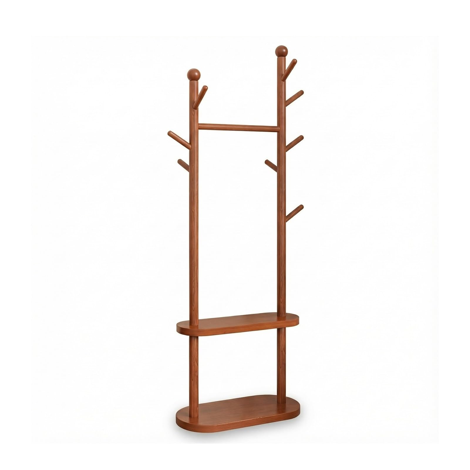 FGXHHS Freestanding Hall Tree with Sto, Multi-Purpose Coat and Shoe Rack for Entryway, Bedroom, Hallway, Office - Wood Hanr (18.9" x 14.96" 69.29")
