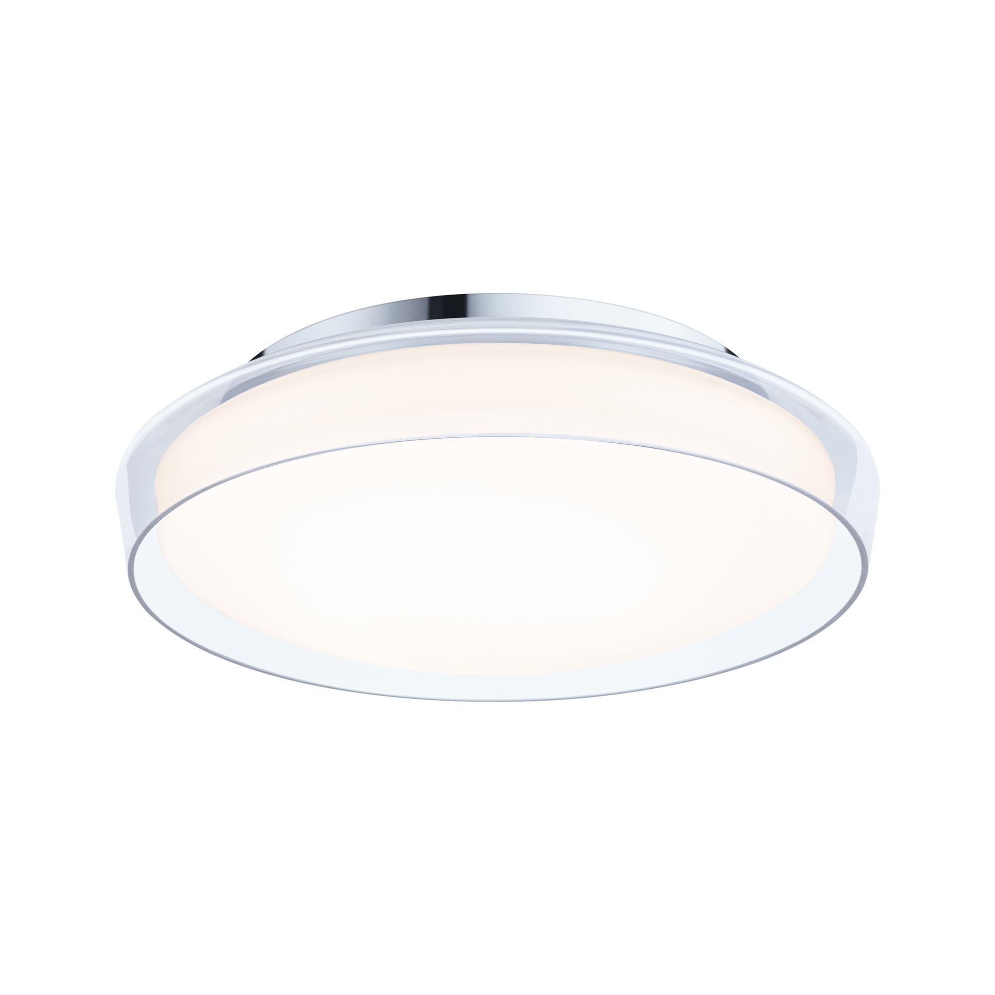 Paulmann Chrome, Clear, Satin Finish Luena Led Ceiling Lamp, Ip44, Chrome, Ø 35 Cm