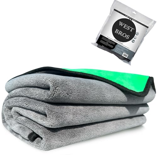 WEST BROS Extra Large Microfiber Auto Drying Towel - XL Professional Water Absorber for Cars, Trucks, SUV - 40x24, 800 GSM, 1-Pack