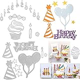 Happy Birthday Die Cuts for Card Making Birthday Cake Die Cuts Metal Cutting Dies for DIY Scrapbooking Albums Paper Crafts, Making Birthday Card