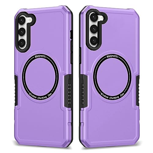 Coque de chargement sans fil Galaxy S23 S22 Ultra Note 20 protection antichoc magnétique lavande