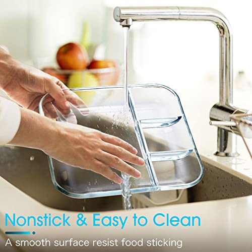 Nutriups Glass Divided Plate With 4 Compartments, 1 Piece, 10Inch Divided Dinner Plates Breakfast Plate With Dividers Divided Dish #TOP7