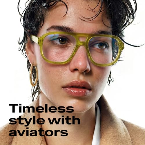 Image of livho Retro Aviator Blue Light Blocking Glasses for Women Men with Soft Case, Trendy Rectangle Computer Eyeglasses