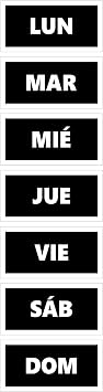 Spanish Days of The Week Magnets by DCM Solutions Black