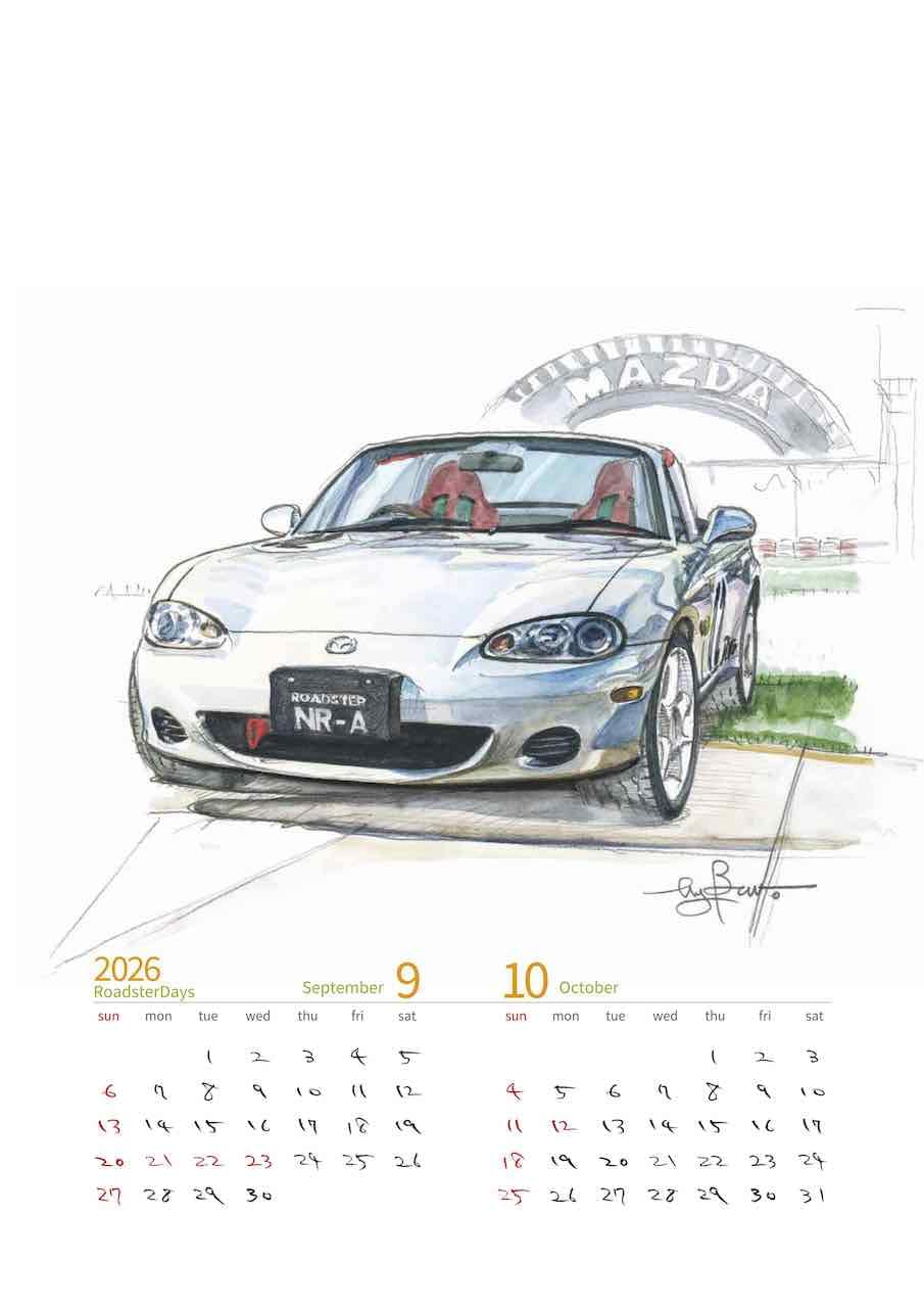 Amazon | ロードスターカレンダー Roadster Days 2026 by Bow。 A3