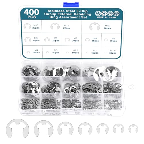 HSEAMALL 400 STÜCKE Sprengring Set E-Clip E-Clips Sicherungsringe Edelstahl Externe Haltering Snap Intern Sicherungsring Sortiment Kit HSEAMALL 400 STÜCKE Sprengring Set E-Clip E-Clips Sicherungsringe Edelstahl Externe Haltering Snap Intern Sicherungsring Sortiment Kit