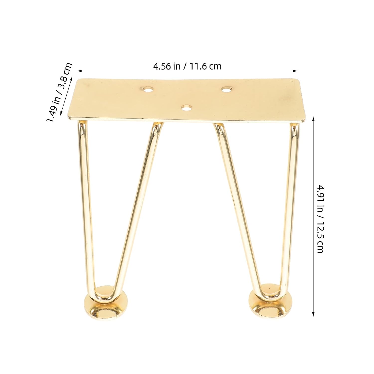 2pcs Manicure Armrest Replacement Feet Legs in Golden Metal with Rubber Tips, U Shaped Bracket for Stable Arm Support, Easy Installation for Professional Use in Nail Salons