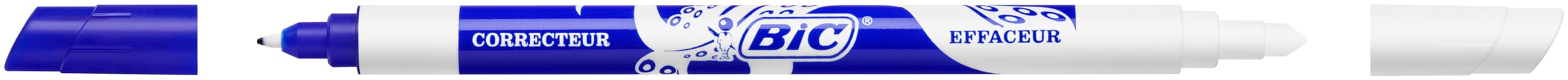 BIC Effaçeurs Réécriveurs, Correcteur pour Stylos-Plume - Encre Bleue, Présentoir de 60 effaçeurs