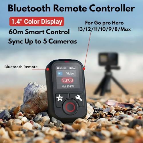 Image of Yantralay Bluetooth Remote Controller for Go pro Hero 13 /12 /11 /10 /9 /8 /Max | 1.4 inch Color Display, Waterproof 60m Smart Control | Sync Up to 5 Cameras with Wrist Strap
