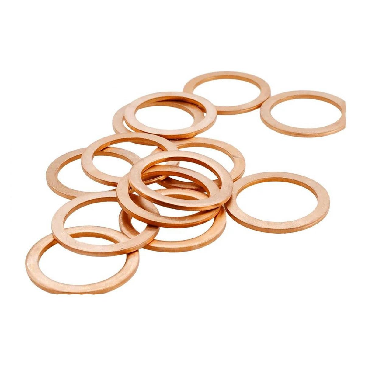 M5 M6 M8 M10 M12 M16 M18 M20 M22 M24 Arandelas sólidas de cobre puro Tapón de cárter de aceite para motocicleta de automóvil Junta de sellado Espaciadores Arandela-M20x26x1.5-200Pcs