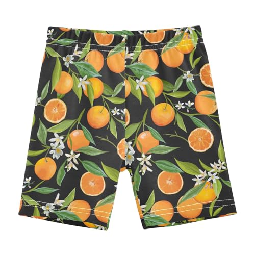 JHKKU Girls Orange Fruit Shorts Cotton Cartwheel Bike Kids Biker Under Dress Dance Short Girl Clothes 4T