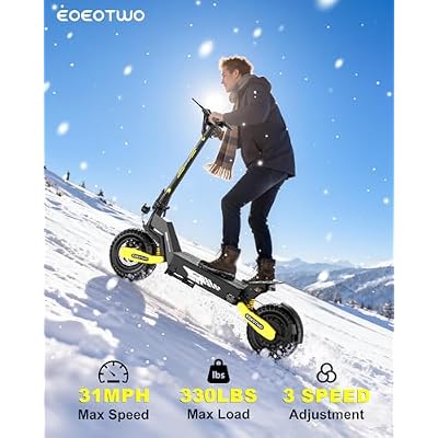 Off Road Electric Scooter for Adults, 1200W/2400W Motor E Scooter, Up to 31/40 MPH Top Speed & 20/43 Miles Long Range, 11 Off-Road Tires, 330lbs MAX Load, Foldable Fast