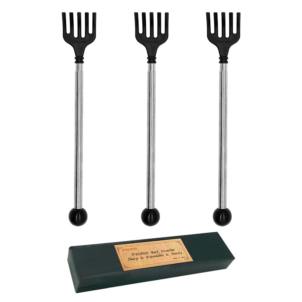 Backscratchers for Adults, 3 Pieces Plastic Back Scratcher Extendable for Women and Men (3 in 1 Pack)