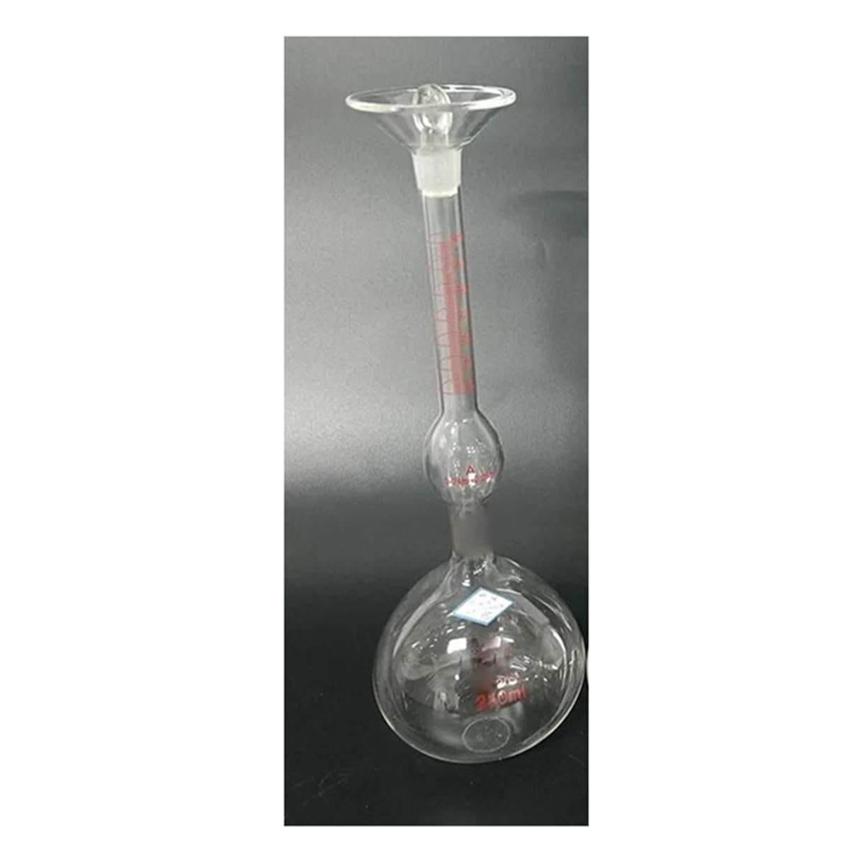 Équipements et fournitures de laboratoire Pycnomètre 250 ml, échelle 0-24 ml/0,05, instrument en verre et ciment solide