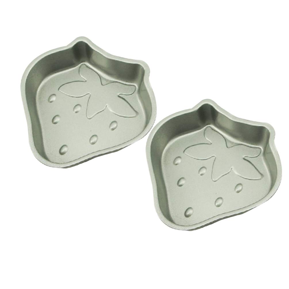 DOITOOL 2pcs Mini Cake Mold Strawberry Cake Pan Heart Baking Pan Bakeware Pan Baking Mold Cake Mold Pan