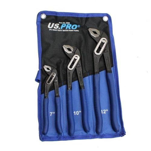 US PRO Tools Heavy Duty 3pc Water Pump Pliers Set 2298 US PRO Tools Heavy Duty 3pc Water Pump Pliers Set 2298