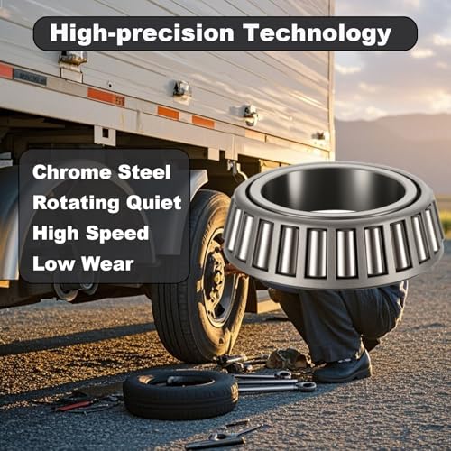 Image of 2 Sets 3500 lb Trailer Axle Bearing Kits, L68149 L44649 Boat Wheel Bearing Kit with 1.98'' Dust Caps, 171255TB /10-19 Grease Seals, Cotter Pins, Axle Nuts & Washers for 1-3 /8'' to1-1 /16'' #84 Spindle