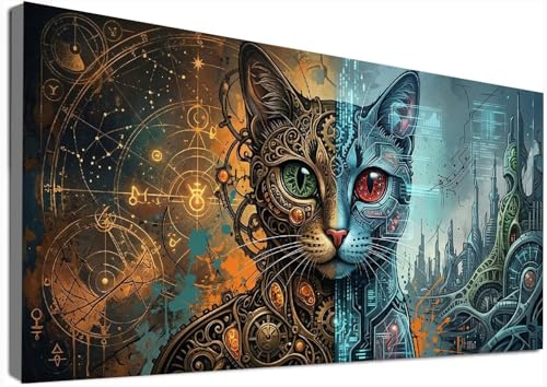 Loisirs Créatifs Adultes 80x160cm : Broderie Diamant Chat 5D aux Finitions Scintillantes