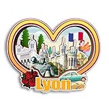 Quwsne Imán para nevera Lyon Francia, imán para nevera, recuerdos de viaje de ciudad, regalos turísticos, monumentos clásicos 3D, hechos a mano, decoración del hogar -3504