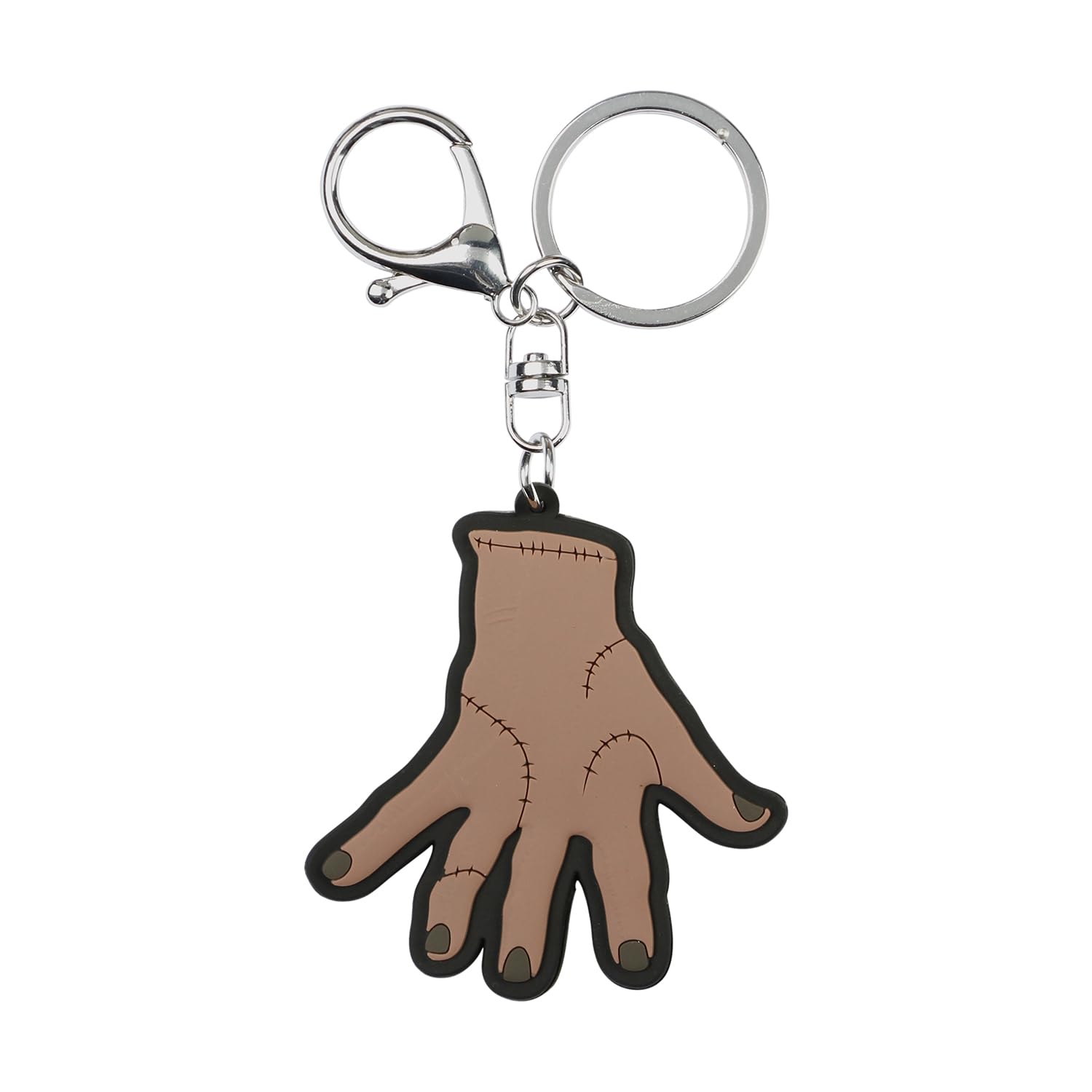 Wednesday Thing-Brand Keychain, Off-white, 6.2 x 4.9 cm