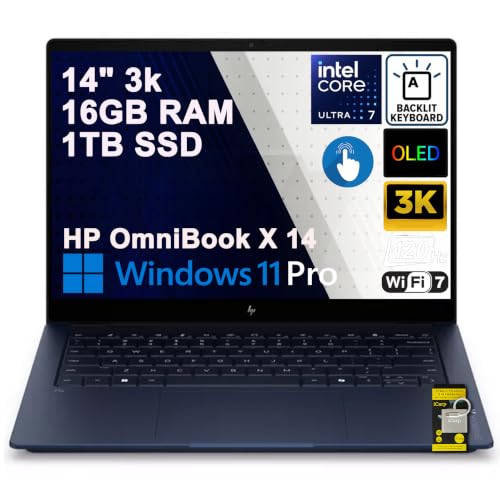 HP OmniBook X 14 �m�[�g�p�\�R�� (��Elitebook X) 14�C���` 3k OLED 120Hz Touch Intel 8�R�A Ultra 7 355 (49 AI�g�b�v) 16GB RAM 1TB SSD �o�b�N���C�g �N���G�C�^