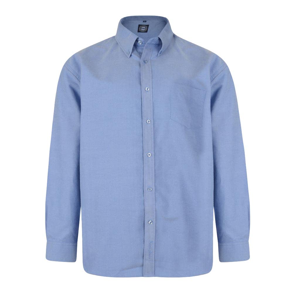 Kam Long Sleeve Shirt for Men Plain Casual Office Wedding Business Basic Button Up Denim 6XL