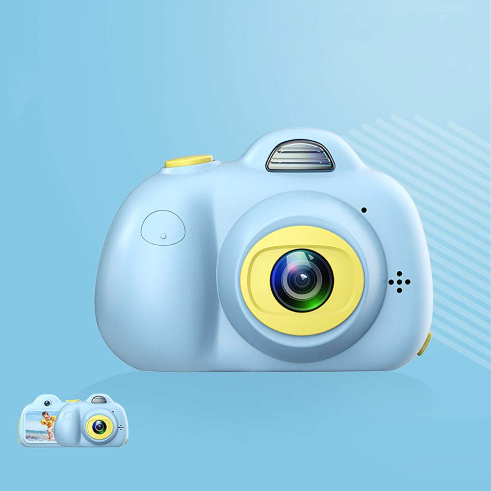 HUYA Mini Mini Fotocamera Digitale Per Bambini Giocattolo Con Videocamera HD A Due Obiettivi Per Il Compleanno (Blue)