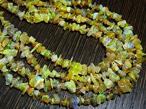 Opale jaune d'Éthiopie petites pépites lisses 3-6mm pour éviter les pierres ternes