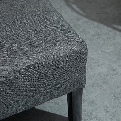 Homcom Wingback Double Sofa Linen Fabric Upholstery Button Tufted Loveseat Armless Couch Modern Contemporary Living Room Settee With Wood Legs, Grey #TOP7