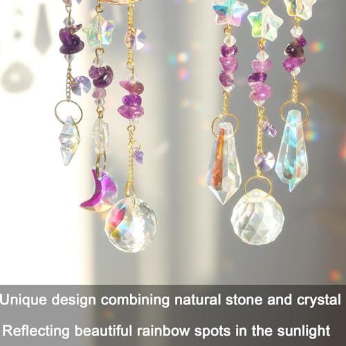 Suncatcher Crystal Window, Pack of 2 Crystal Pendant Decoration, Hanging Window Decoration, Crystal Suncatcher - Image 3