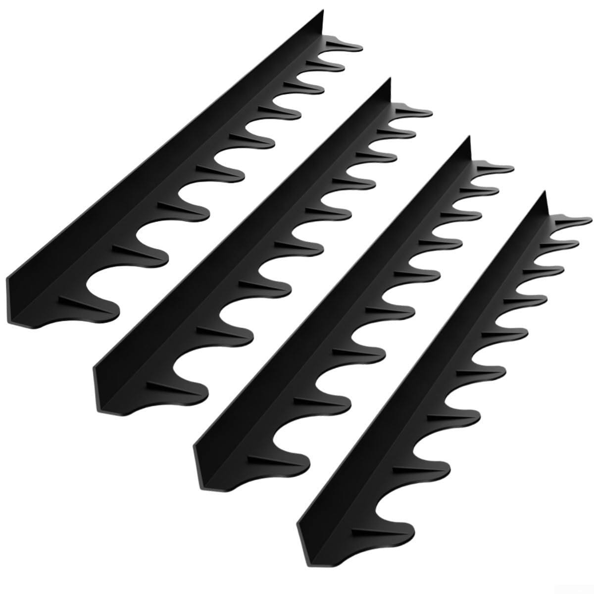 Silicone Stove Gap Covers 4 Pack to Protect Your Kitchen Space from Messes, Easy to Maintain and Clean (Black)