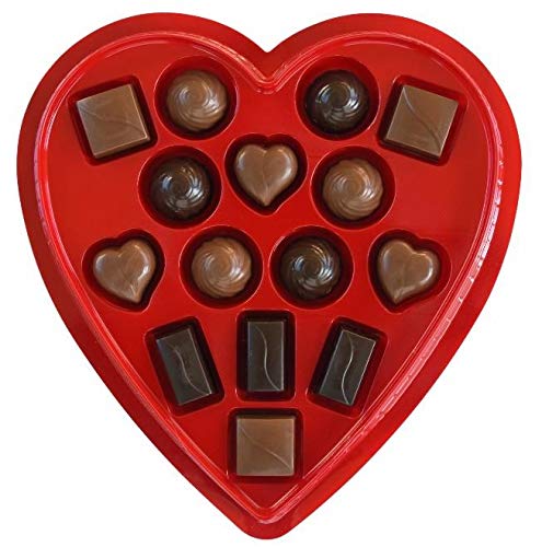 Elmer Chocolate Valentine's Day Rose & Plush Bear Design Heart Shaped, 6 Ounce Chocolate Gift Box, 6 Ounce (Pack of 1)
