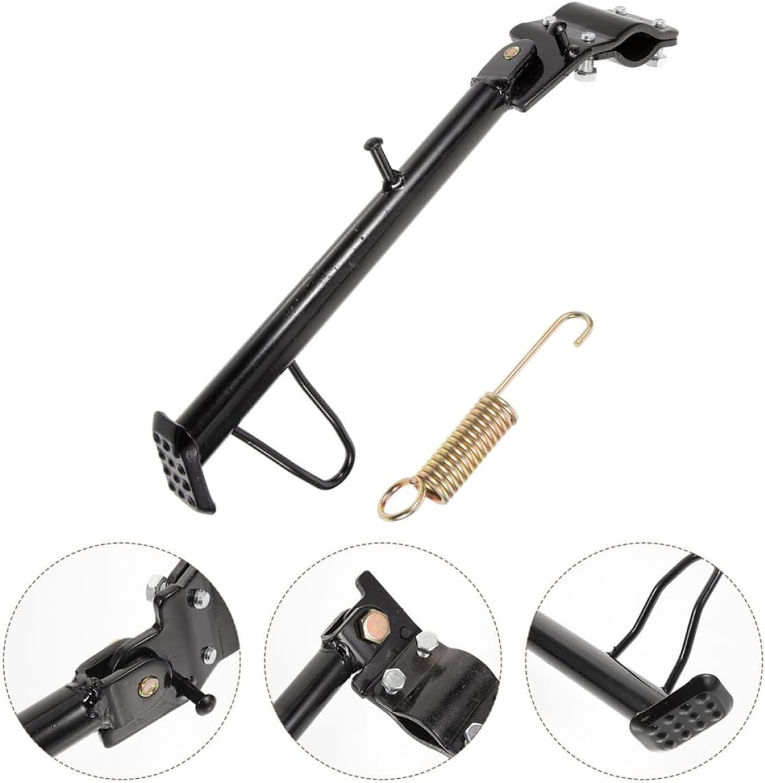Motorcycle Kickstand Replacement Side Stand with Metal Support Bracket Electric Scooter Kick Stand for Enhanced Stability and Safety Easy Quick Installation for Motorbike Parking